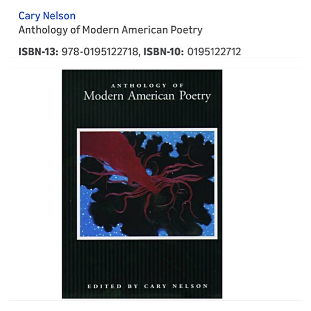 🔥$5 SALE Large POETRY Paperback Anthology Of Modern American poetry Cary Nelson
